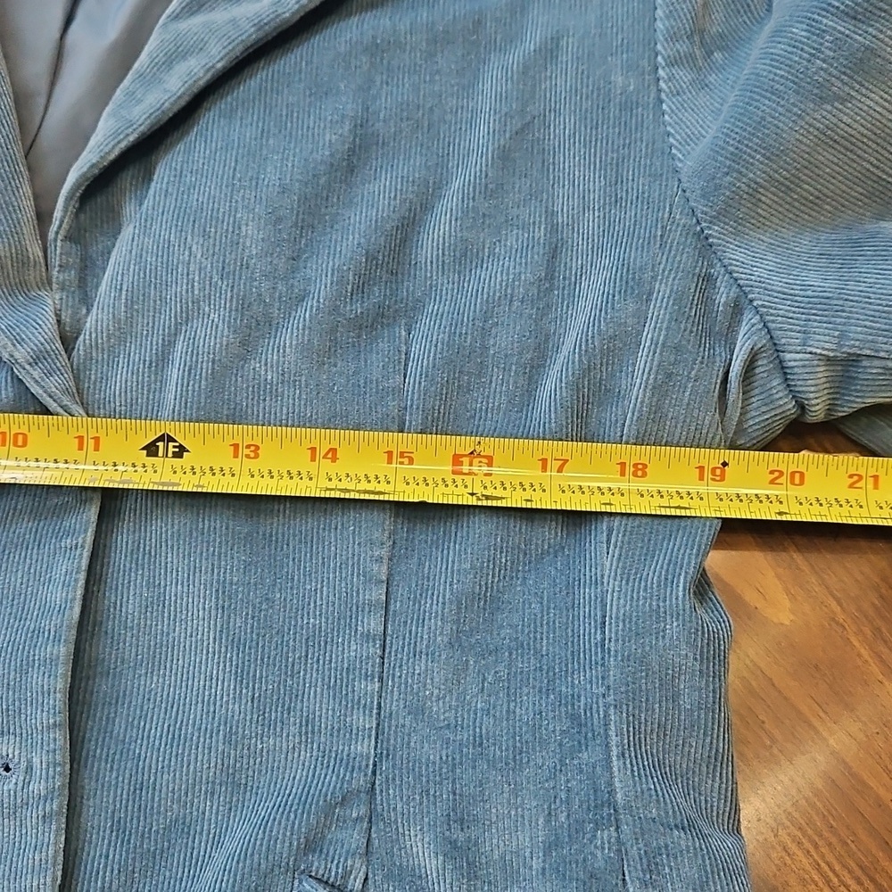 LL Bean Blue Corduroy Blazer with Notched Lapels - Picture 13 of 14